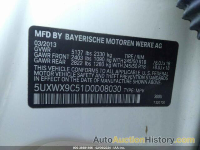 BMW X3 XDRIVE 28I, 5UXWX9C51DODO8030
