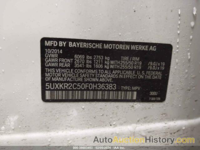 BMW X5 SDRIVE35I, 5UXKR2C50F0H36383