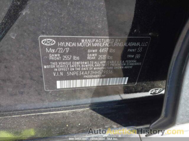 HYUNDAI SONATA LIMITED, 5NPE34AF2HH579336