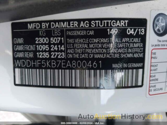 MERCEDES-BENZ E 350, WDDHF5KB7EA800461