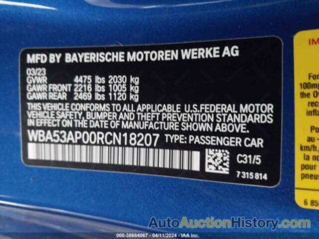 BMW 4 SERIES 430I, WBA53AP00RCN18207