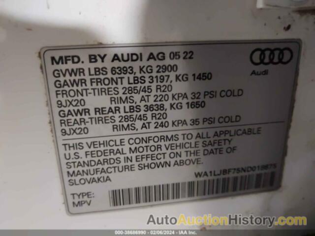 AUDI Q7 PREMIUM PLUS 45 TFSI QUATTRO TIPTRONIC, WA1LJBF75ND018675