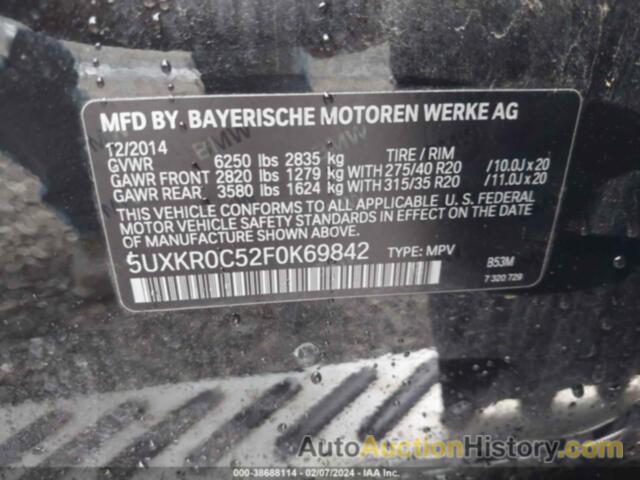 BMW X5 XDRIVE35I, 5UXKR0C52F0K69842