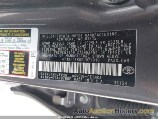 TOYOTA CAMRY LE, 4T1BF1FK0FU071010