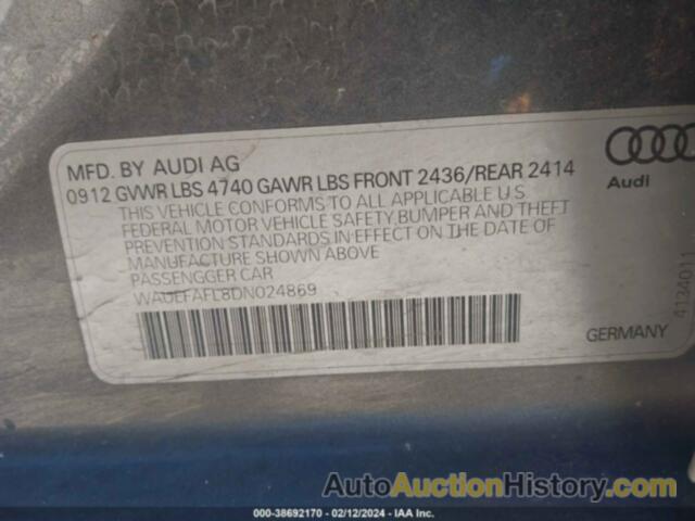 AUDI A4 2.0T PREMIUM, WAUEFAFL8DN024869