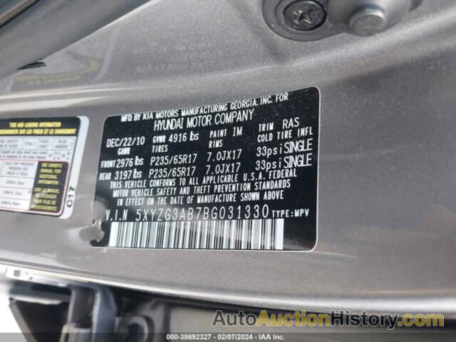 HYUNDAI SANTA FE GLS, 5XYZG3AB7BG031330