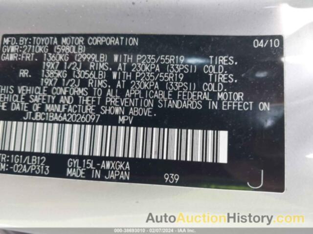 LEXUS RX 450H, JTJBC1BA6A2026097