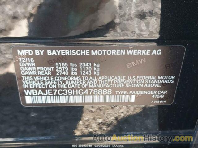 BMW 540I XDRIVE, WBAJE7C39HG478888