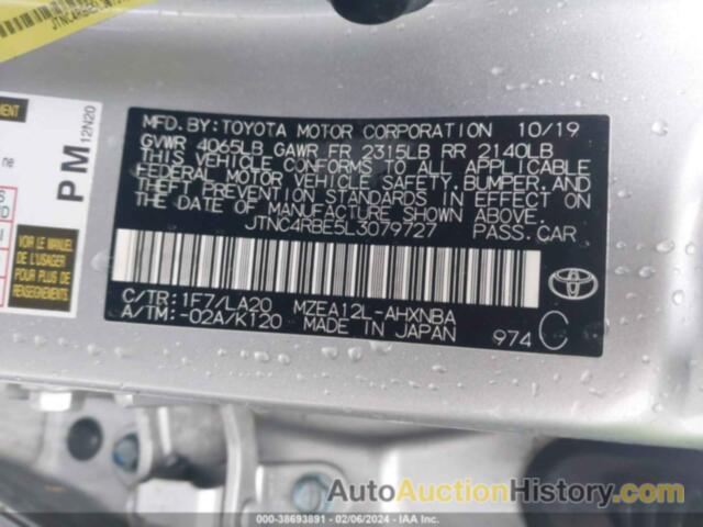 TOYOTA COROLLA XSE, JTNC4RBE5L3079727