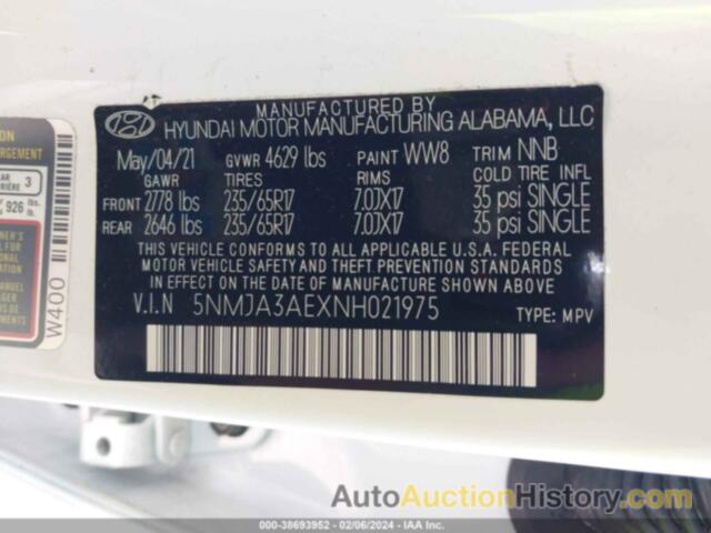 HYUNDAI TUCSON SE, 5NMJA3AEXNH021975