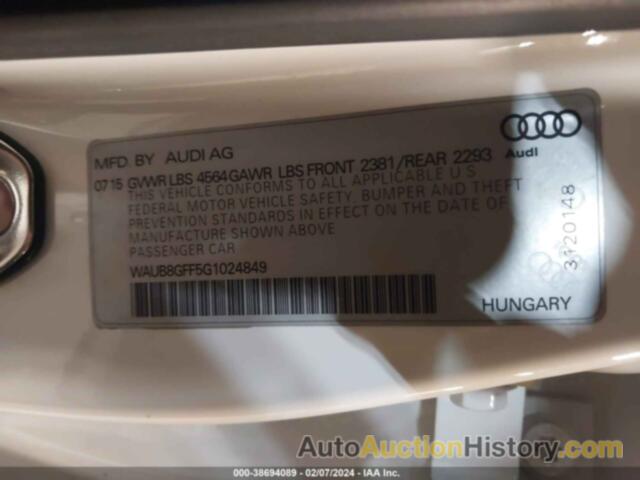 AUDI A3 2.0T PREMIUM, WAUB8GFF5G1024849