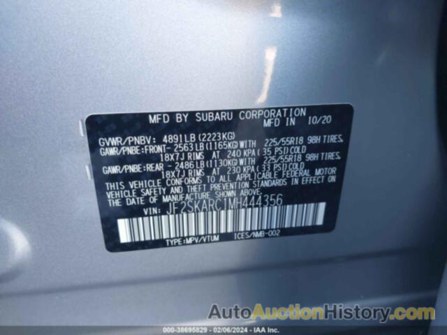 SUBARU FORESTER SPORT, JF2SKARC1MH444356