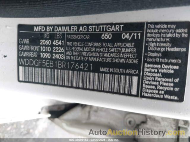 MERCEDES-BENZ C 300, WDDGF5EB1BR176421