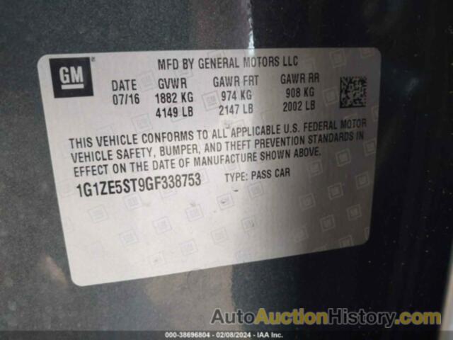 CHEVROLET MALIBU 1LT, 1G1ZE5ST9GF338753