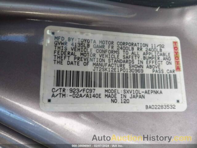 TOYOTA CAMRY LE, JT2SK12E1P0130969