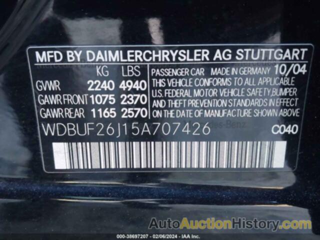 MERCEDES-BENZ E 320 CDI, WDBUF26J15A707426