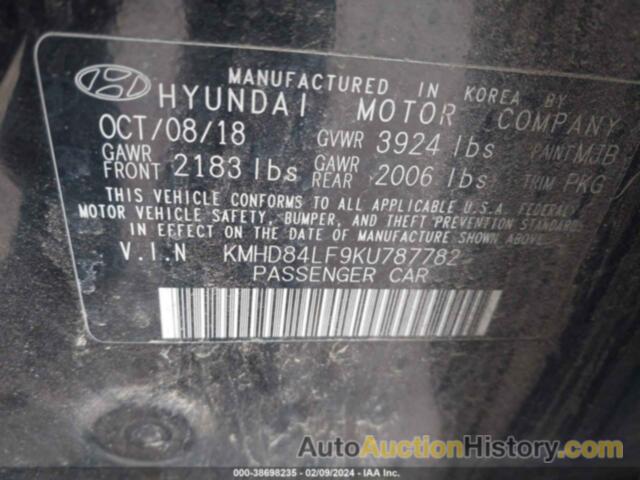 HYUNDAI ELANTRA VALUE EDITION, KMHD84LF9KU787782