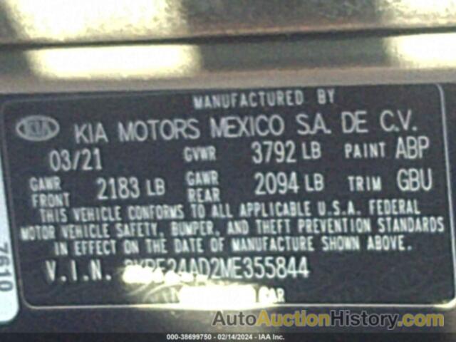 KIA FORTE LXS, 3KPF24AD2ME355844