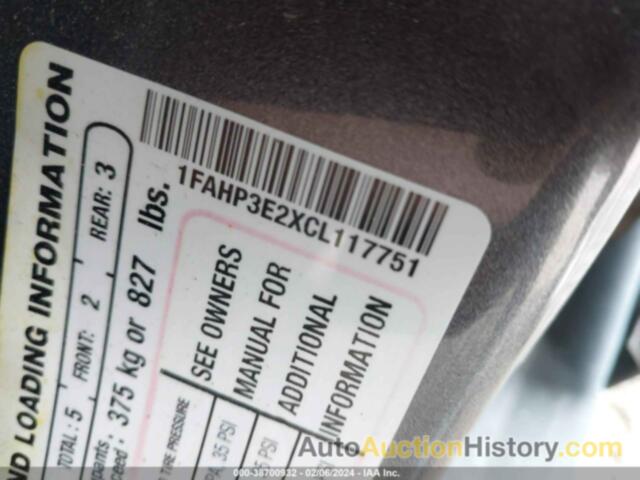 FORD FOCUS S, 1FAHP3E2XCL117751