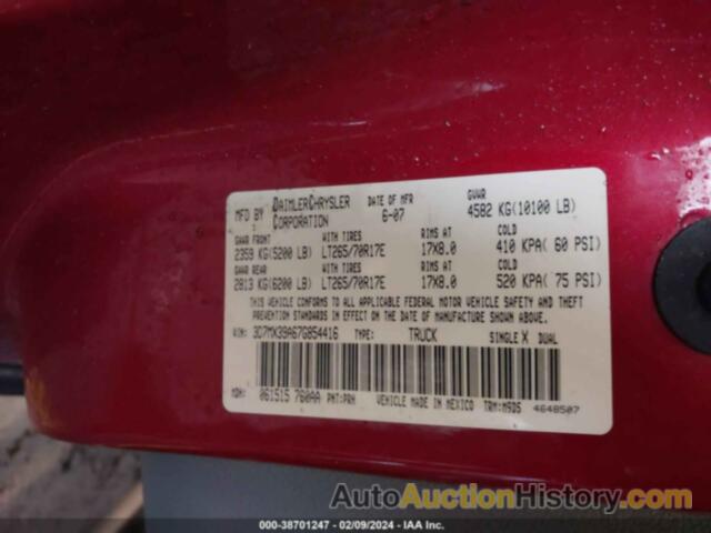 DODGE RAM 3500 SLT, 3D7MX39A67G854416