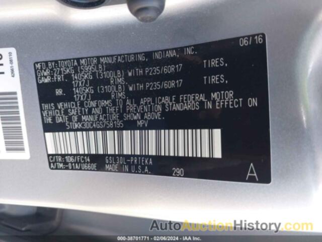 TOYOTA SIENNA LE 8 PASSENGER, 5TDKK3DC4GS758195