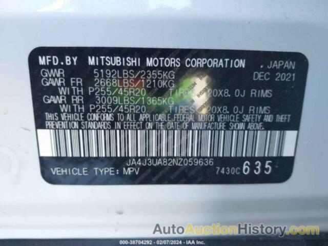 MITSUBISHI OUTLANDER BLACK EDITION 2WD/SE 2.5 2WD/SE LAUNCH EDITION 2WD, JA4J3UA82NZ059636