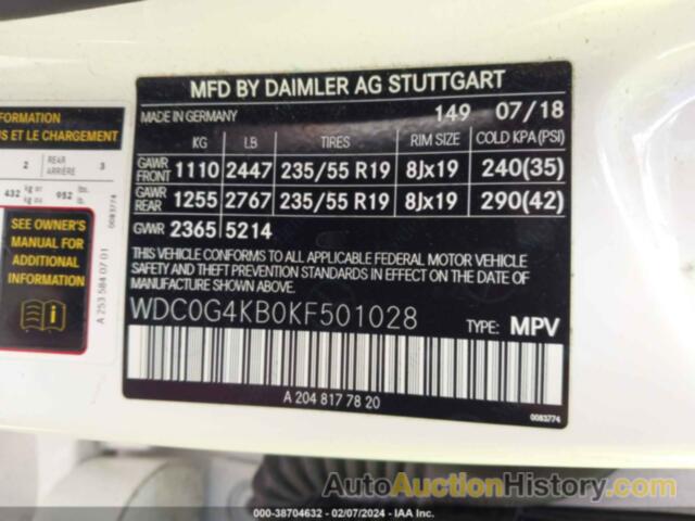 MERCEDES-BENZ GLC 300 4MATIC, WDC0G4KB0KF501028