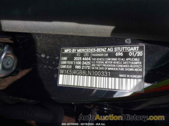 MERCEDES-BENZ CLA 250, W1K5J4GB8LN100331