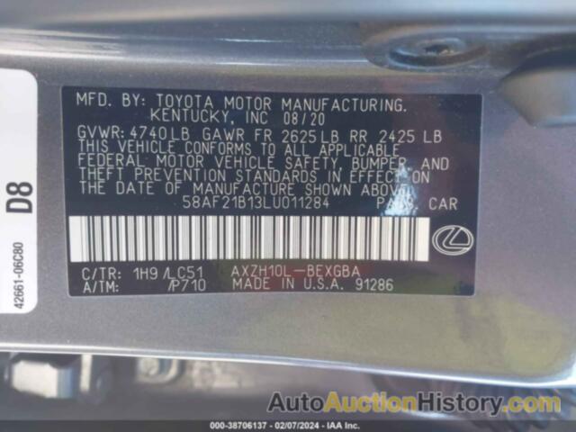 LEXUS ES 300H ULTRA LUXURY, 58AF21B13LU011284