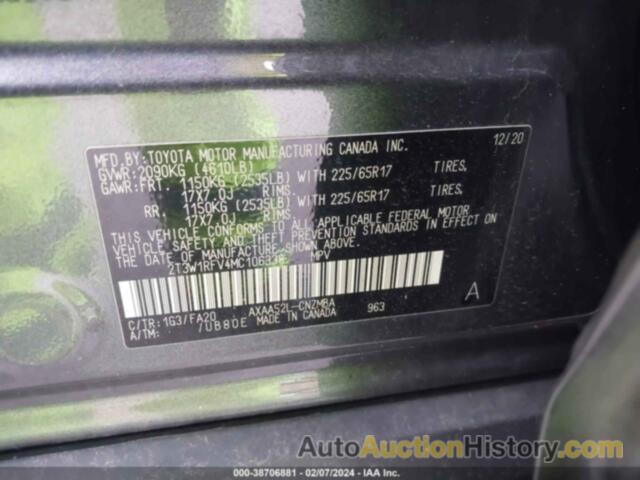 TOYOTA RAV4 XLE, 2T3W1RFV4MC106338