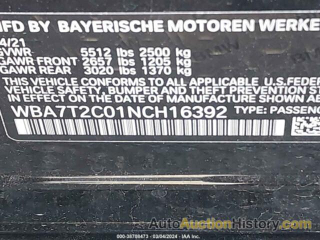 BMW 740 I, WBA7T2C01NC816392