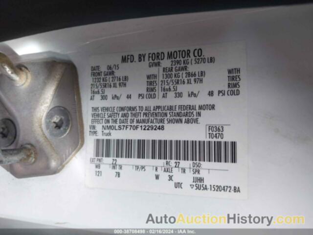 FORD TRANSIT CONNECT XLT, NM0LS7F70F1229248