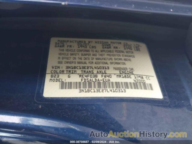 NISSAN VERSA 1.8S, 3N1BC13E27L410313