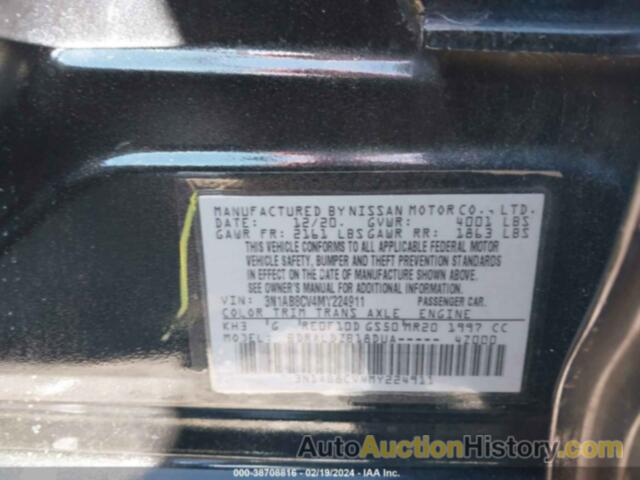 NISSAN SENTRA SV XTRONIC CVT, 3N1AB8CV4MY224911