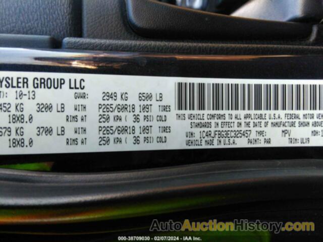 JEEP GRAND CHEROKEE LIMITED, 1C4RJFBG3EC325457