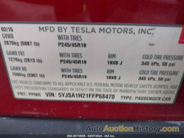 TESLA MODEL S 70D/85D/P85D, 5YJSA1H21FFP68470