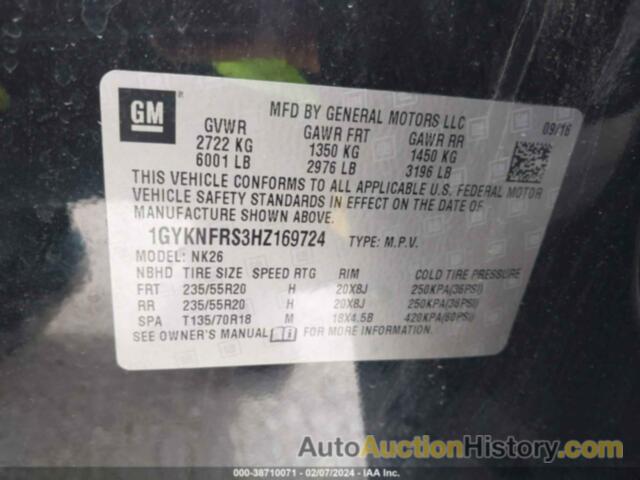 CADILLAC XT5 PLATINUM, 1GYKNFRS3HZ169724