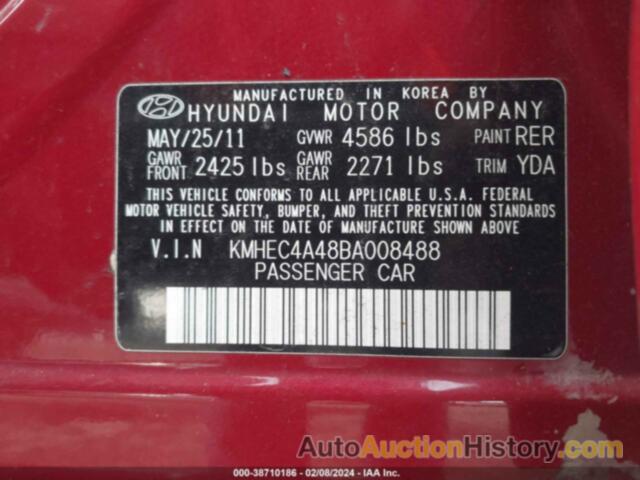 HYUNDAI SONATA HYBRID, KMHEC4A48BA008488