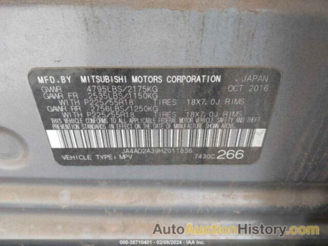 MITSUBISHI OUTLANDER ES, JA4AD2A39HZ011836