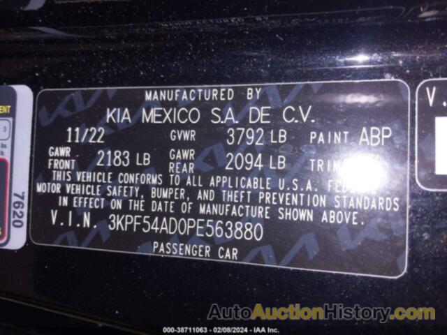 KIA FORTE GT-LINE, 3KPF54AD0PE563880