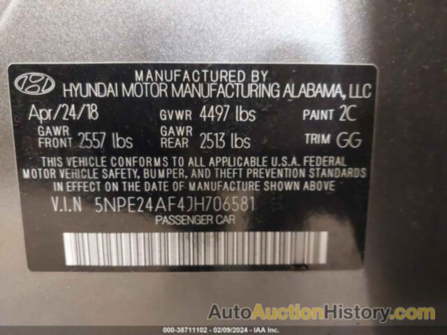 HYUNDAI SONATA SE, 5NPE24AF4JH706581