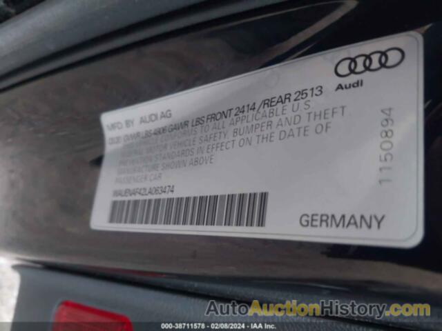 AUDI A4 PREMIUM PLUS, WAUENAF42LA063474