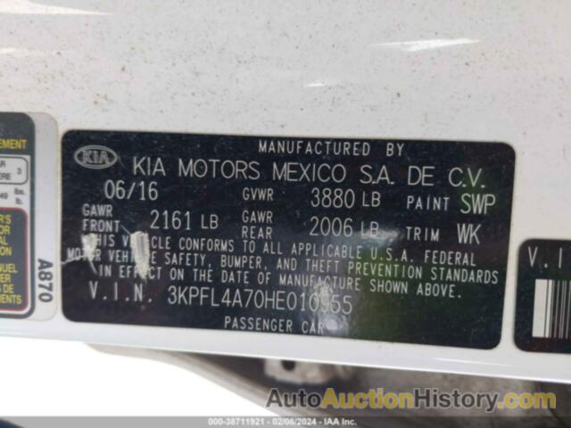 KIA FORTE LX, 3KPFL4A70HE010955