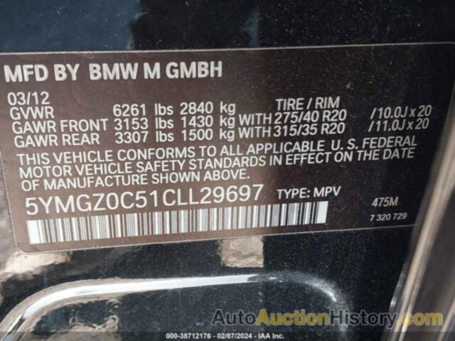 BMW X6 M, 5YMGZ0C51CLL29697