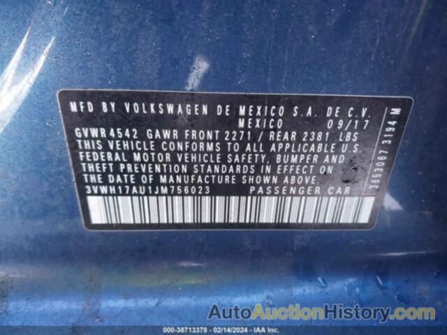 VOLKSWAGEN GOLF ALLTRACK, 3VWH17AU1JM756023