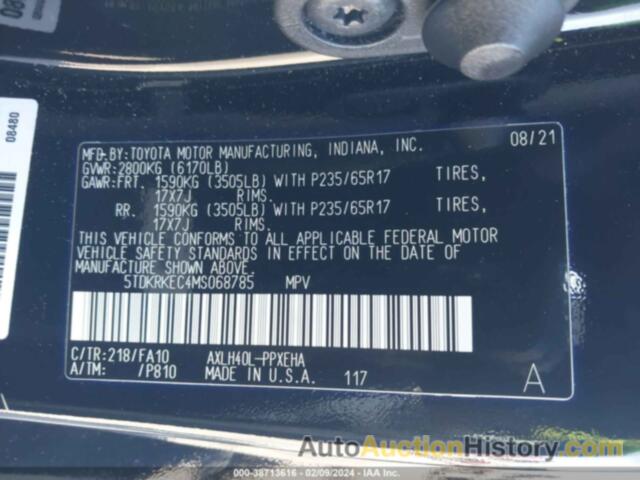 TOYOTA SIENNA LE, 5TDKRKEC4MS068785