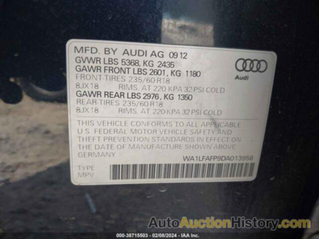 AUDI Q5 2.0T PREMIUM, WA1LFAFP9DA013958