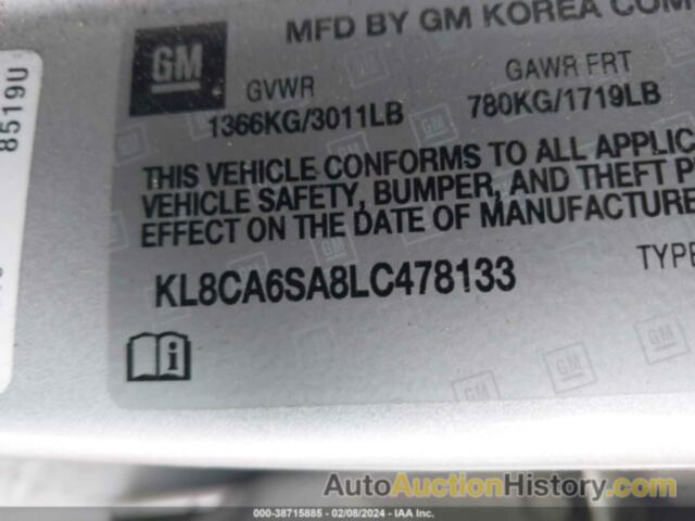 CHEVROLET SPARK FWD LS MANUAL, KL8CA6SA8LC478133