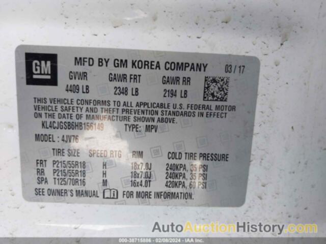 BUICK ENCORE ESSENCE, KL4CJGSB6HB156149