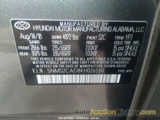 HYUNDAI SANTA FE SE, 5NMS2CAD8KH026550